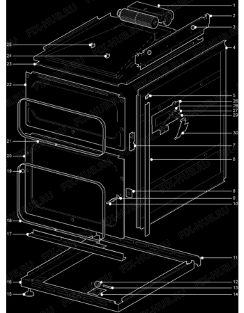 Взрыв-схема плиты (духовки) Aeg 3215V-D - Схема узла H10 Outer Frame